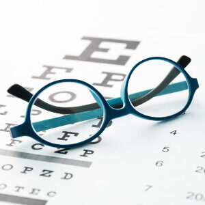 Picture of Glasses on Eye Chart - Eye Test